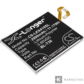 LG  EAC63638201, BL-T36 3.85V 2900mAh utángyártott RealPower Li-Polymer akku