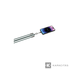 USB-C crossbody és gyorstöltő kábel egyben 60cm 60W fekete