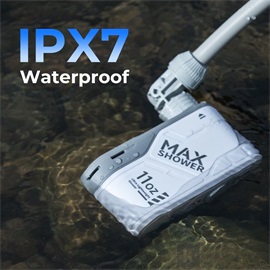 Flextail MAX Shower – Hordozható, újratölthető kültéri zuhany, 3,0L/perc vízáramlással