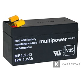 Multipower MP1-2-12 12V 1,2Ah zárt ólomakkumulátor