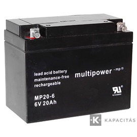 Multipower MP20-6 6V 20Ah zárt ólomakkumulátor