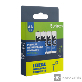 Uniross NiMH AA/ceruza 1,2V 600mAh elemméretű szolár akkumulátor 4db/csomag