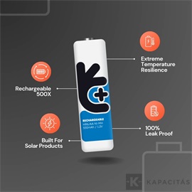 Uniross NiMH AA/ceruza 1,2V 600mAh elemméretű szolár akkumulátor 4db/csomag