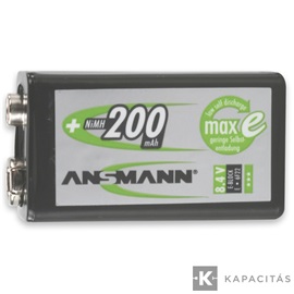 ANSMANN Ni-MH 9V/6LR61 200 mAh akkumulátor 1 db/csomag