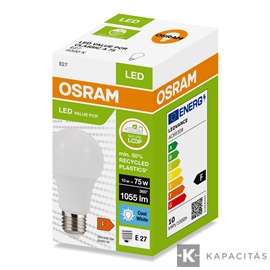 OSRAM LED PCR CLASSIC A normál izzó 10W |75W| 4000K 1.055lm E27, természetes fehér