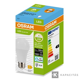 OSRAM LED PCR CLASSIC A normál izzó 13W |100W| 6500K 1.521lm E27, hideg fehér