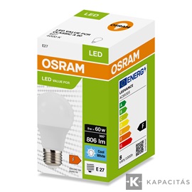 OSRAM LED PCR CLASSIC A normál izzó 8W |60W| 4000K 806lm E27, természetes fehér