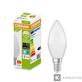 OSRAM LED PCR CLASSIC B gyertya izzó 4.9W |40W| 4000K 470lm E14, természetes fehér
