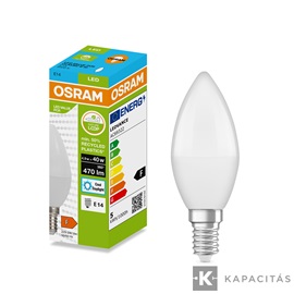 OSRAM LED PCR CLASSIC B gyertya izzó 4.9W |40W| 6500K 470lm E14, hideg fehér
