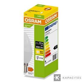 OSRAM LED PCR CLASSIC B gyertya izzó 7.5W |60W| 2700K 806lm E14, meleg fehér