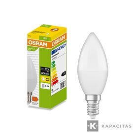 OSRAM LED PCR CLASSIC B gyertya izzó 7.5W |60W| 2700K 806lm E14, meleg fehér
