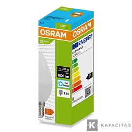 OSRAM LED PCR CLASSIC B gyertya izzó 7.5W |60W| 6500K 806lm E14, hideg fehér