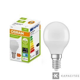 OSRAM LED PCR CLASSIC P kisgömb izzó 4.9W |40W| 4000K 470lm E14, természetes fehér
