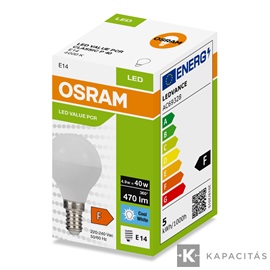OSRAM LED PCR CLASSIC P kisgömb izzó 4.9W |40W| 4000K 470lm E14, természetes fehér