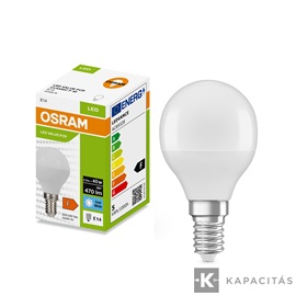 OSRAM LED PCR CLASSIC P kisgömb izzó 4.9W |40W| 4000K 470lm E14, természetes fehér