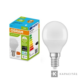 OSRAM LED PCR CLASSIC P kisgömb izzó 4.9W |40W| 6500K 470lm E14, hideg fehér