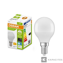 OSRAM LED PCR CLASSIC P kisgömb izzó 6.5W |60W| 4000K 806lm E14, természetes fehér