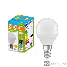 OSRAM LED PCR CLASSIC P kisgömb izzó 6.5W |60W| 6500K 806lm E14, hideg fehér