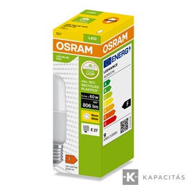 OSRAM LED PCR STICK izzó 8.5W |60W| 2700K 806lm E27, meleg fehér