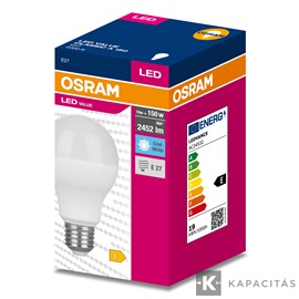 OSRAM LED VALUE CLASSIC A normál izzó 19W |150W| 4000K 2.452lm E27, természetes fehér