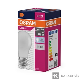 OSRAM LED VALUE CLASSIC A normál izzó 4.9W |40W| 4000K 470lm E27, természetes fehér