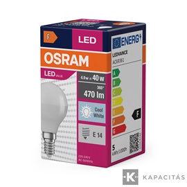 OSRAM LED VALUE CLASSIC P kisgömb izzó 4.9W |40W| 4000K 470lm E14, természetes fehér