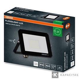 OSRAM LED reflektor LUX 20W 840, 1.800lm, IP65, természetes fehér, fekete