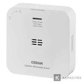OSRAM Smart+ WIFI CO szén-monoxid vészjelző, LED jelzőfények, 2xAA, max.10 év, fehér