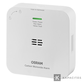 OSRAM Smart+ WIFI CO szén-monoxid vészjelző, LED jelzőfények, 2xAA, max.10 év, fehér