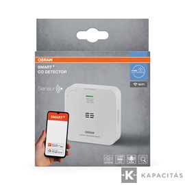 OSRAM Smart+ WIFI CO szén-monoxid vészjelző, LED jelzőfények, 2xAA, max.10 év, fehér