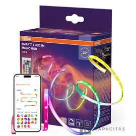 OSRAM Smart+ WIFI FLEX MAGIC színes (RGB) LED szalag 3m, 15.5W, IP20, távirányítóval