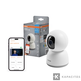 OSRAM Smart+ WIFI Kamera 360 beltéri IP20, forgatható, 4MP, 2K QHD, USB-C, fehér