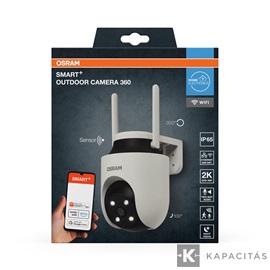 OSRAM Smart+ WIFI Kamera 360 kültéri IP65, forgatható, 4MP, 2K QHD, 12V, fehér