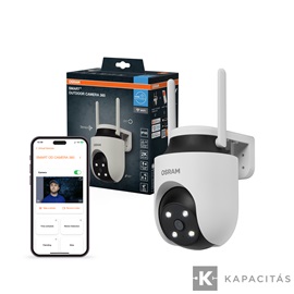 OSRAM Smart+ WIFI Kamera 360 kültéri IP65, forgatható, 4MP, 2K QHD, 12V, fehér