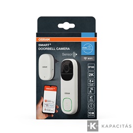 OSRAM Smart+ WIFI Kamera és Csengő, kültéri IP66, 3MP 2K, USB-C | Li-Ion tölthető, fehér