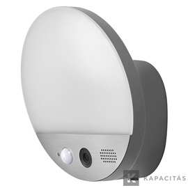 OSRAM Smart+ WIFI Kamera és Lámpatest, kültéri IP44, HD Live, 950lm dimm, 3.000K, kerek 18cm, szürke