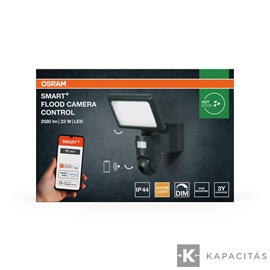 OSRAM Smart+ WIFI Kamera és Reflektor, kültéri IP44, HD Live, 2.000lm dimm, 3.000K,  sötétszürke