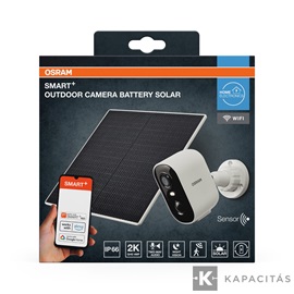 OSRAM Smart+ WIFI Kamera kültéri IP66, rögzített, 4MP, 2K QHD, USB-C | napelem | Li-Ion tölthető, fehér