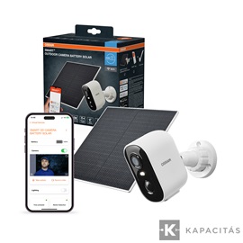 OSRAM Smart+ WIFI Kamera kültéri IP66, rögzített, 4MP, 2K QHD, USB-C | napelem | Li-Ion tölthető, fehér