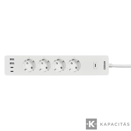 OSRAM Smart+ WIFI MULTIPOWER Hálózati elosztó 4 aljzat +2xUSB-A +2xUSB-C, 1.5m IP20, 16A, fehér