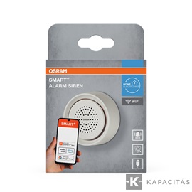 OSRAM Smart+ WIFI Riasztó, beltéri IP20, piros LED jelzőfény, USB-C | 2xCR123A, fehér
