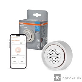 OSRAM Smart+ WIFI Riasztó, beltéri IP20, piros LED jelzőfény, USB-C | 2xCR123A, fehér