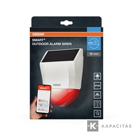 OSRAM Smart+ WIFI Riasztó, kültéri IP65, piros LED jelzőfény, USB-C | napelem | Li-Ion tölthető, fehér