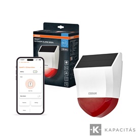 OSRAM Smart+ WIFI Riasztó, kültéri IP65, piros LED jelzőfény, USB-C | napelem | Li-Ion tölthető, fehér