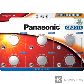 Panasonic CR2016 3V lítium gombelem 6db/csomag