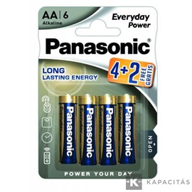 Panasonic LR6EPS/6BP 4+2F 1,5V AA/ceruza tartós alkáli elem 6 db/csomag