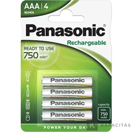 Panasonic HHR4MVE/4BC 750mAh AAA/mikro Ni-MH akku 1600x tölthető