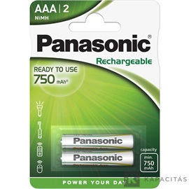 Panasonic HHR-4MVE/2BC AAA/mikro 750mAh Ni-MH akkumulátor 1600x tölthető