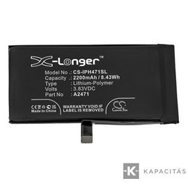 Realpower Li-Polymer akku (3,83V / 2200 mAh, Apple A2471 kompatibilis)