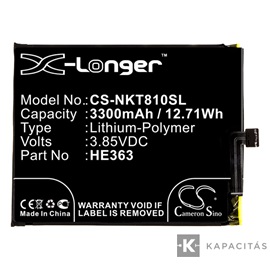 Realpower Li-Polymer akku (3,85V / 3300mAh, Nokia HE362 kompatibilis) FEKETE